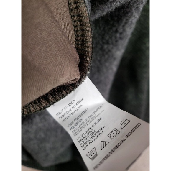 GH Bass Sweater Mens Large L 1/4 Snap Button High Neck Collar Fleece Herringbone - Picture 13 of 13